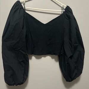 Abercrombie & Fitch Black Puff Sleeve Blouse